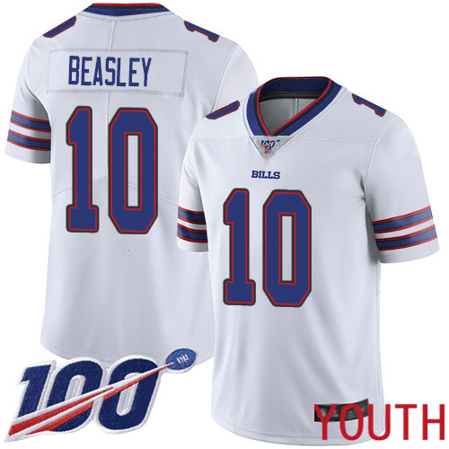 Youth Buffalo Bills 10 Cole Beasley White Vapor Untouchable Limited Player 100th Season NFL Jersey